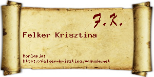 Felker Krisztina névjegykártya